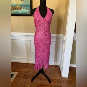 Pink sequence dress